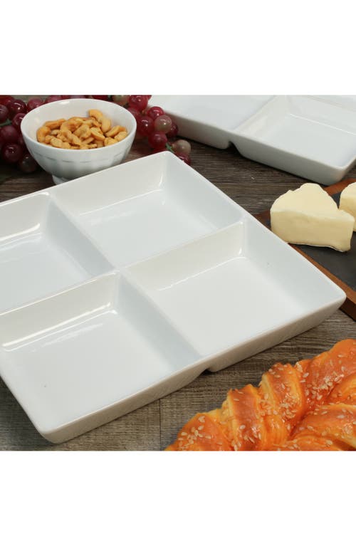 Bia Cordon Bleu Set Of 2 4-compartment Serving Dishes In White