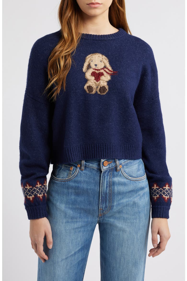 Ski Bunny Sweater, Main, color, PEACOAT