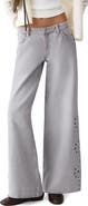 MANGO TEEN Floral Embroidered Straight Leg Jeans