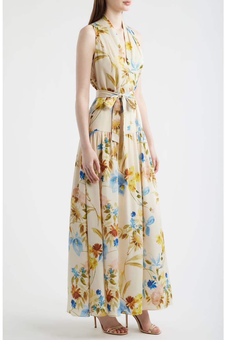 Violet Print Sleeveless Maxi Dress, Alternate, color, ECRU MULTI