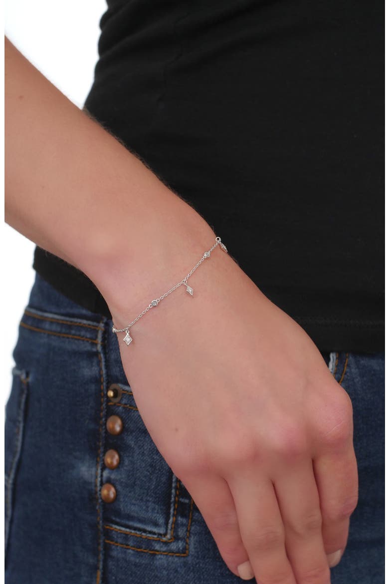Maya Diamond Station Adjustable Bracelet, Alternate, color, WHITE GOLD/ DIAMOND