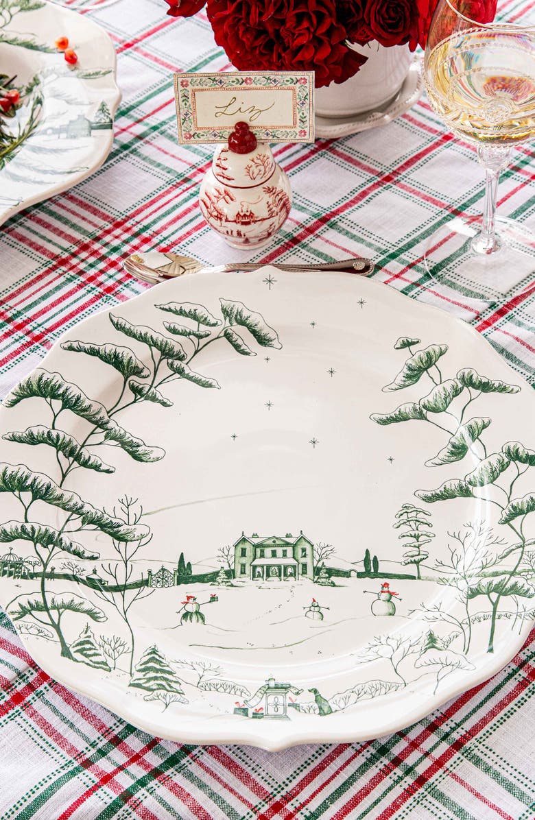 Juliska Country Estate Winter Frolic Charger Plate, Alternate, color, Evergreen