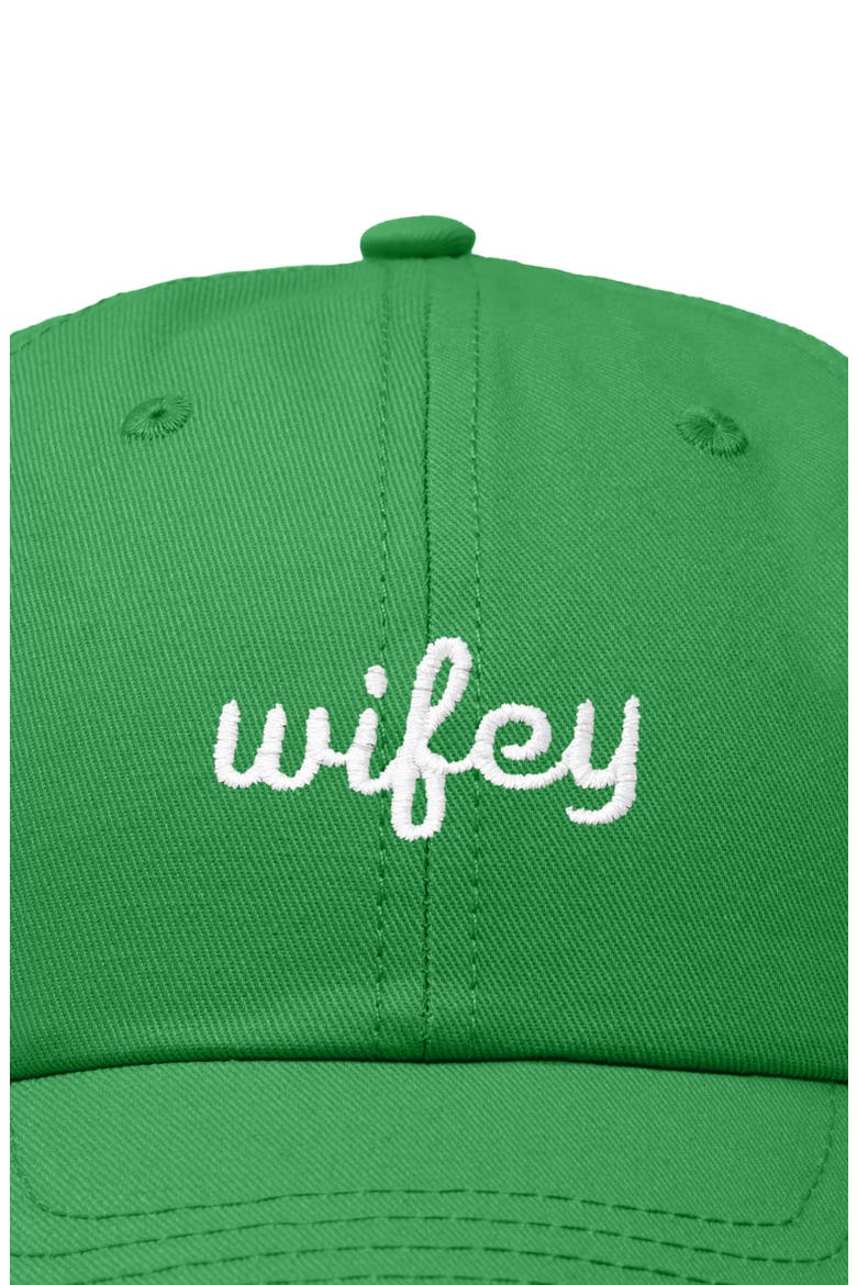 Wifey Embroidered Everyday Cap, Alternate, color, Kelly Green