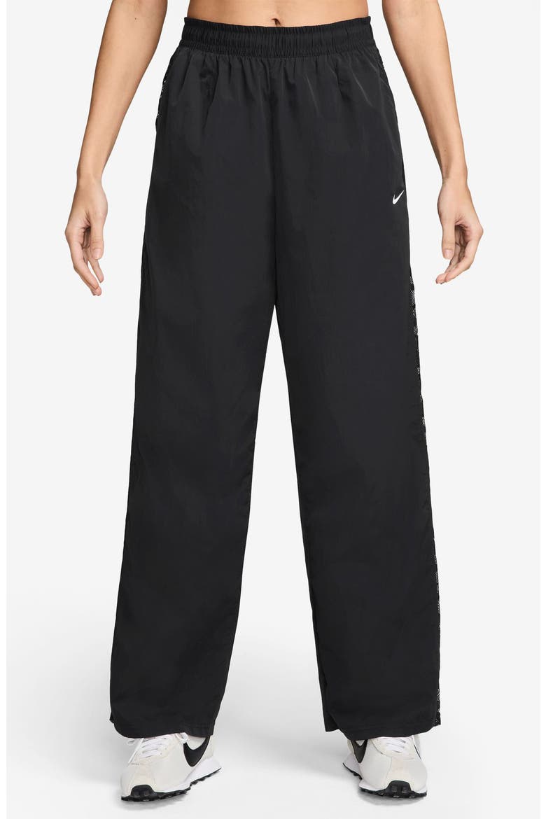 Wide Leg Track Pants, Main, color, 010 BLACK/WHITE