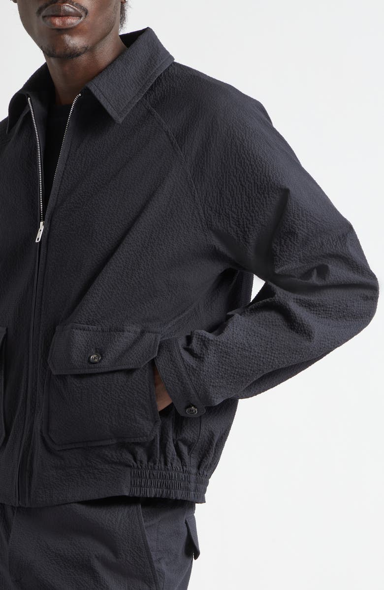 Bode Seersucker Coach's Jacket, Alternate, color, Dark Navy