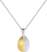 Classicharms Frosted and Matted Texture Two Tone Pendant Necklace