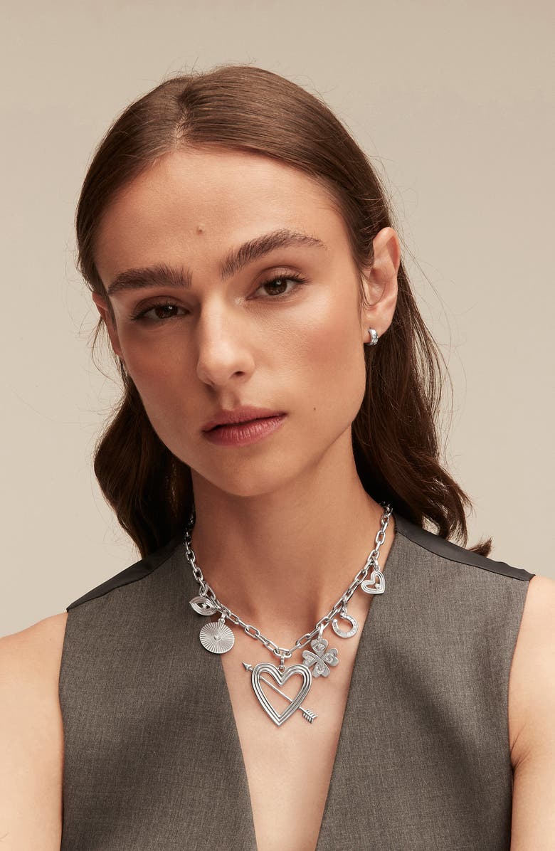 Adina Reyter Evil Eye Diamond Mini Charm, Alternate, color, Sterling Silver