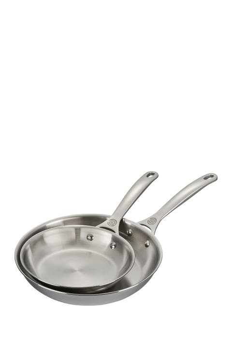 Set of 2 Stainless Steel Fry Pans