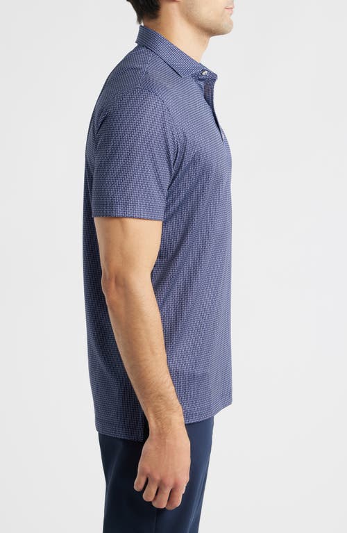 Johnnie-o Connors Geo Print Performance Jersey Polo In Blue