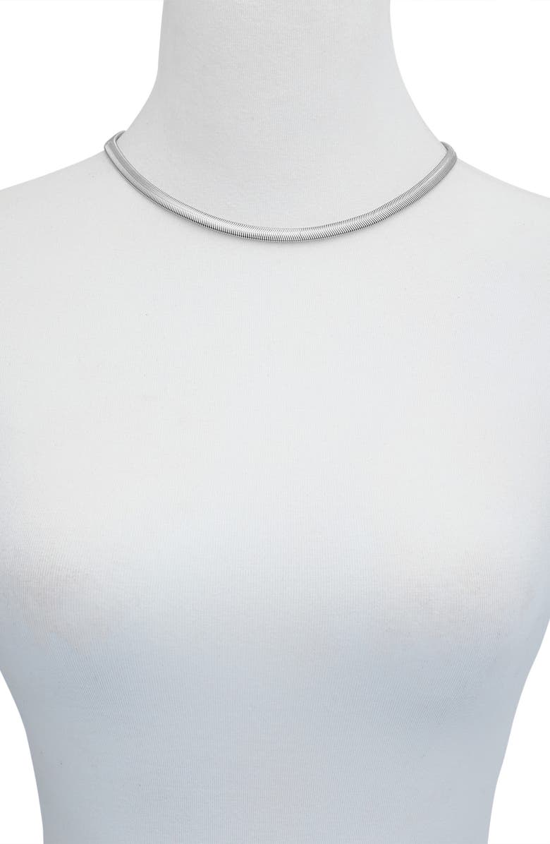 Vince Camuto Herringbone Chain Necklace, Alternate, color, Silver Tone