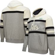 Mitchell & Ness Men's Mitchell & Ness  Heather Gray New York Jets Head Coach Vintage Logo Pullover Hoodie