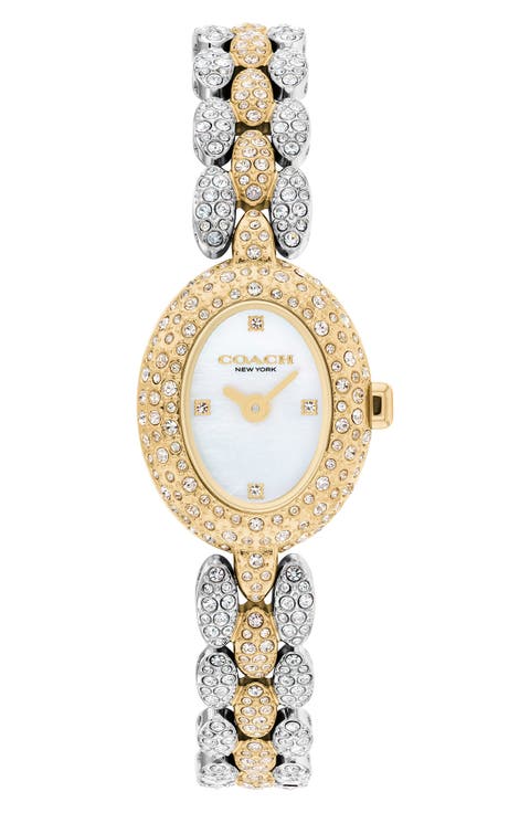 Sammy Crystal Oval Bracelet Watch, 19.5mm