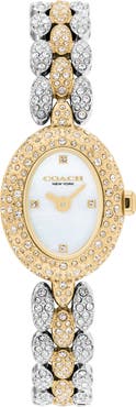 COACH Sammy Crystal Oval Bracelet Watch, 19.5mm