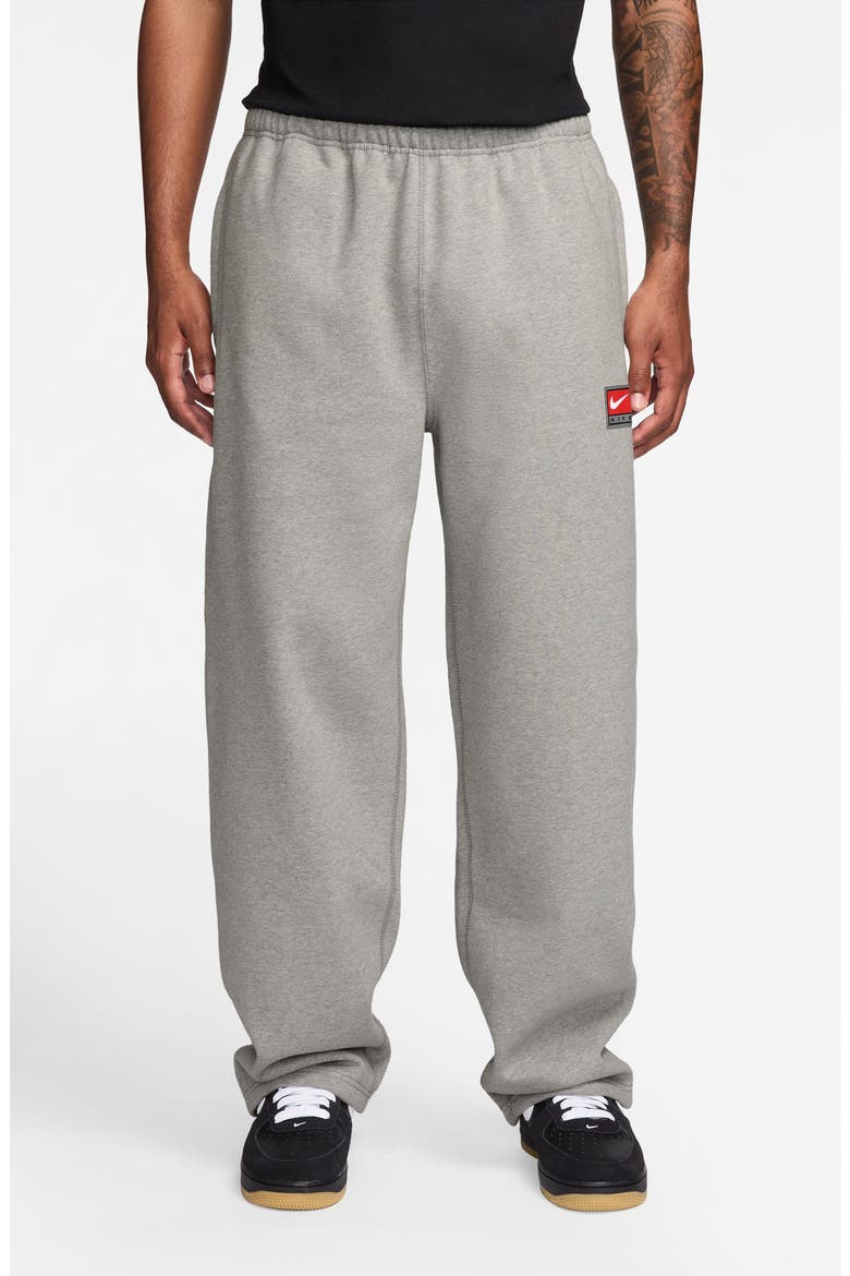 Solo Fleece Pants, Main, color, DARK GREY HEATHER/ WHITE