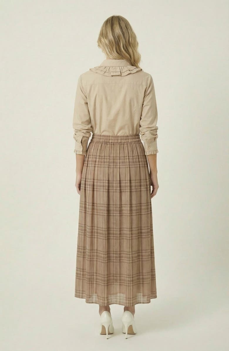 Modenaire Plaid Pleated Pocket Skirt, Alternate, color, Tan / Beige Plaid