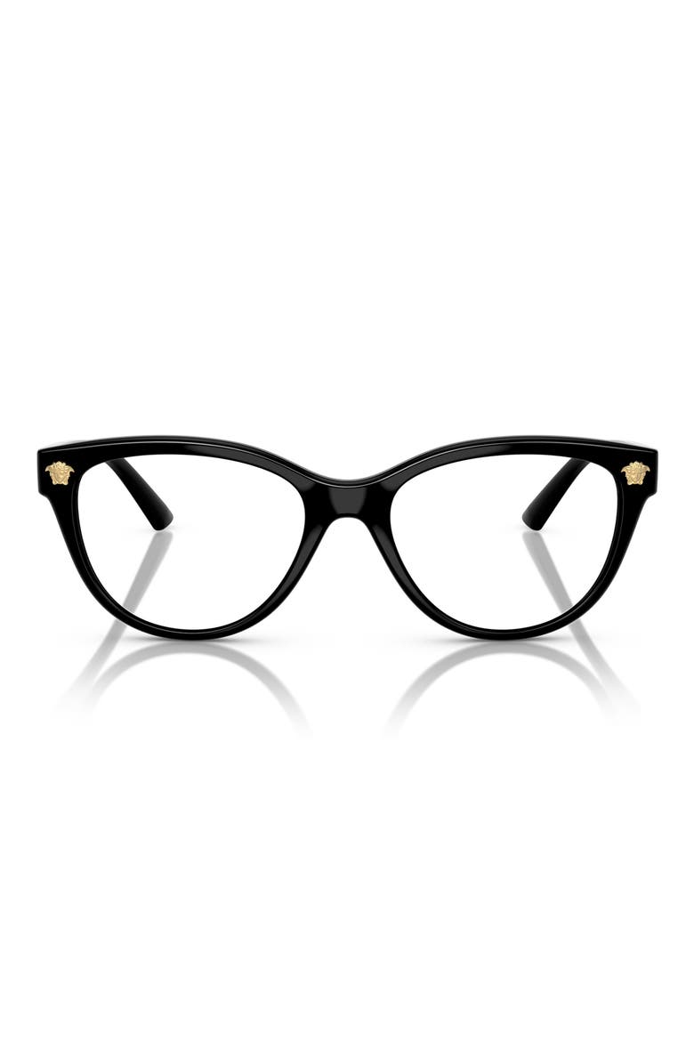 54mm Cat Eye Optical Glasses, Main, color, BLACK