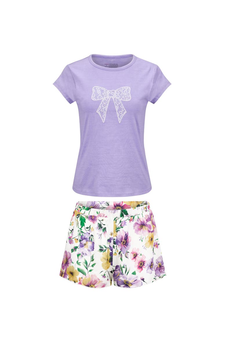 Adore Me Kassie Short Sleeve T-Shirt & Shorts Set, Alternate, color, 