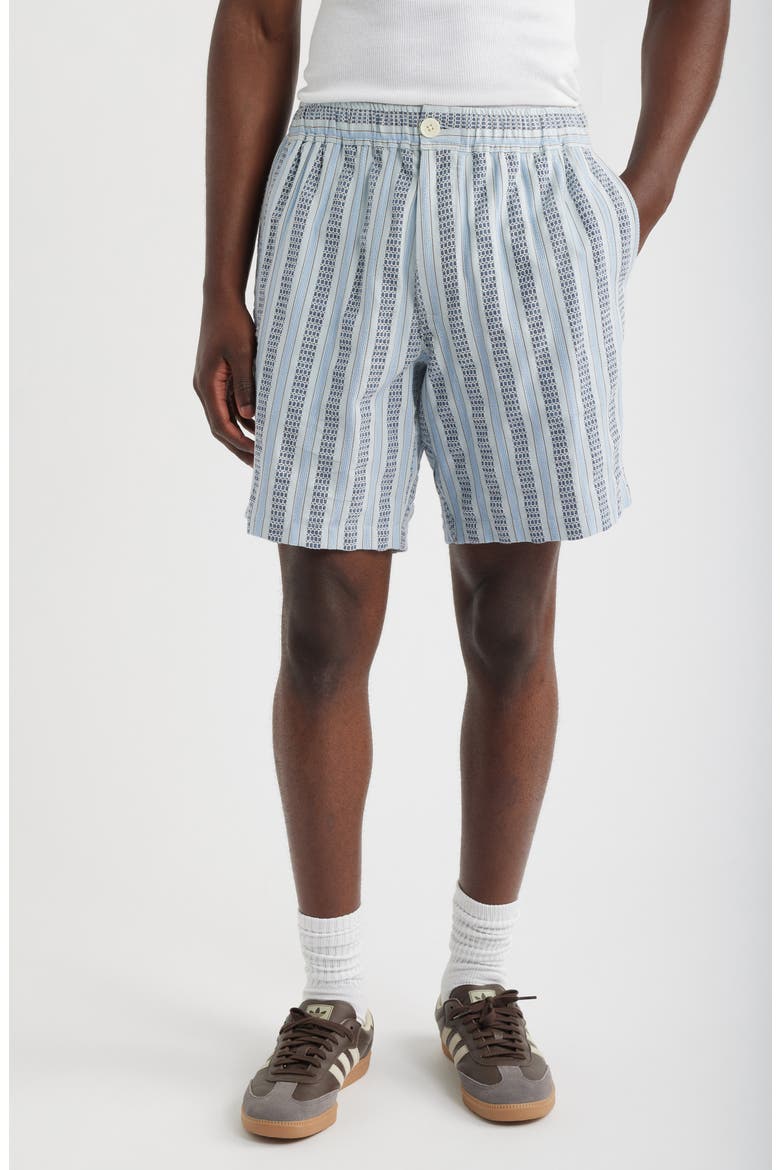 Kurt Multistripe Cotton Dobby Shorts, Main, color, BLUE