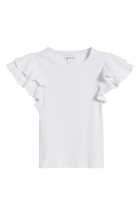 Kids' Flutter Sleeve Rib T-Shirt (Toddler, Little Kid & Big Kid)