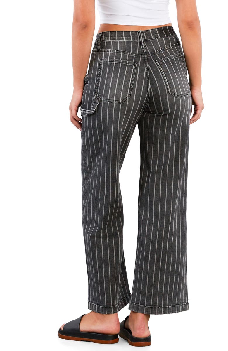 HINT OF BLU Stripe High Rise Wide Leg Jeans, Alternate, color, Grey Stripes