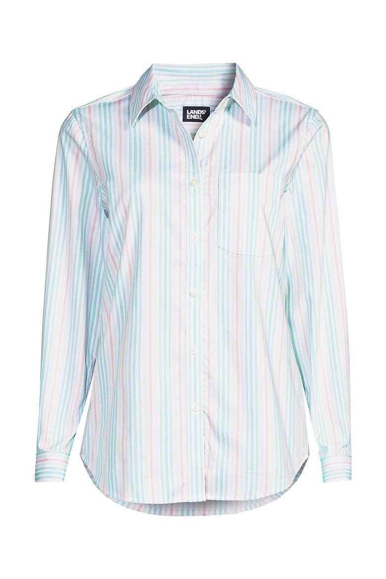 Cooling Button Front Shirt, Alternate, color, Frosted Green Multi Stripe