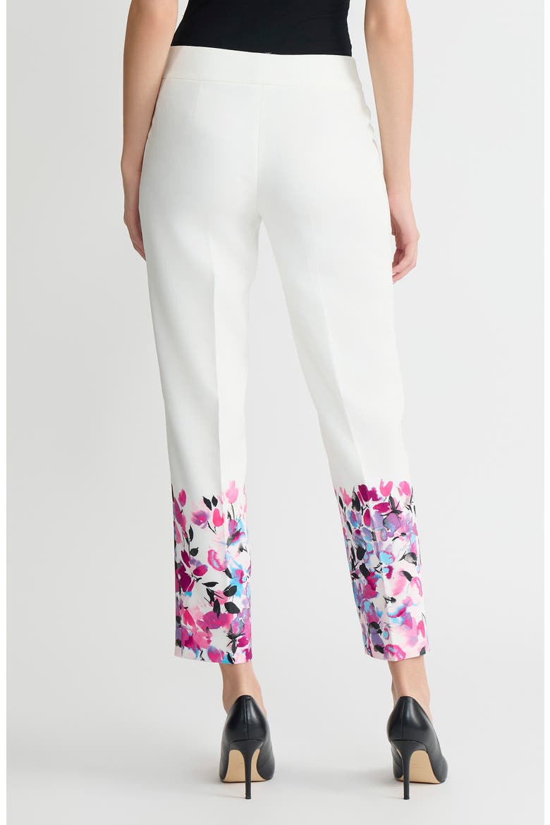 The Ava Placed Floral Straight Leg Ankle Pants, Alternate, color, LILY WHITE MULTI