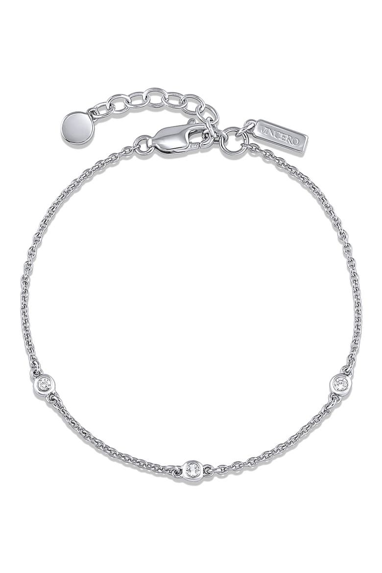 The Sapphire Trio Station Bracelet, Main, color, SILVER