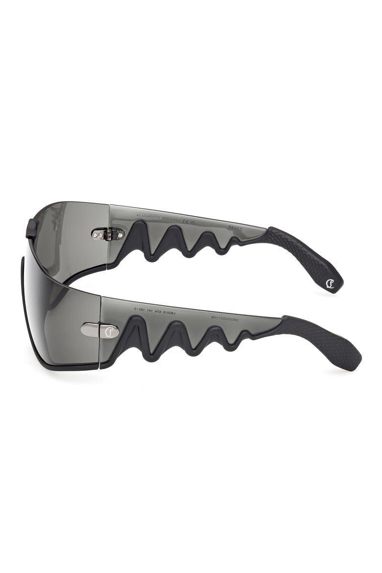 141mm Loubishark Square Shield Sunglasses, Alternate, color, BLACK FRAME WITH ZEISS LENS IN SMOKE GREY