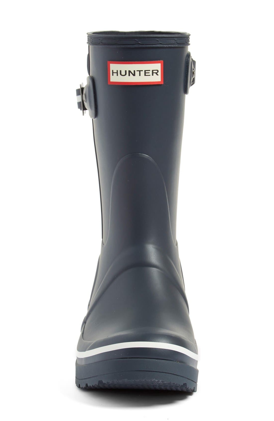 Hunter 'Original Short' Wedge Rain Boot, Alternate, color, Navy