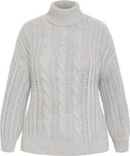 City Chic Avah Cable Stitch Turtleneck Sweater