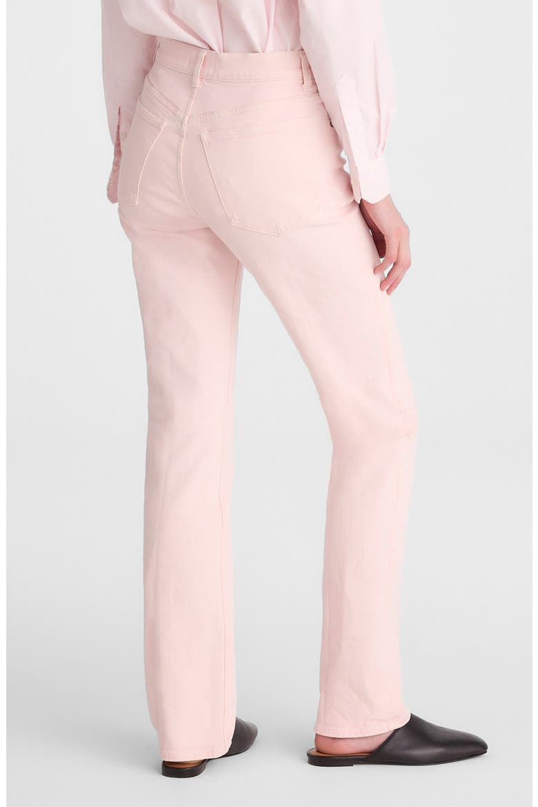 The Longline Garment Dyed High Waist Straight Leg Jeans, Alternate, color, PALE PINK