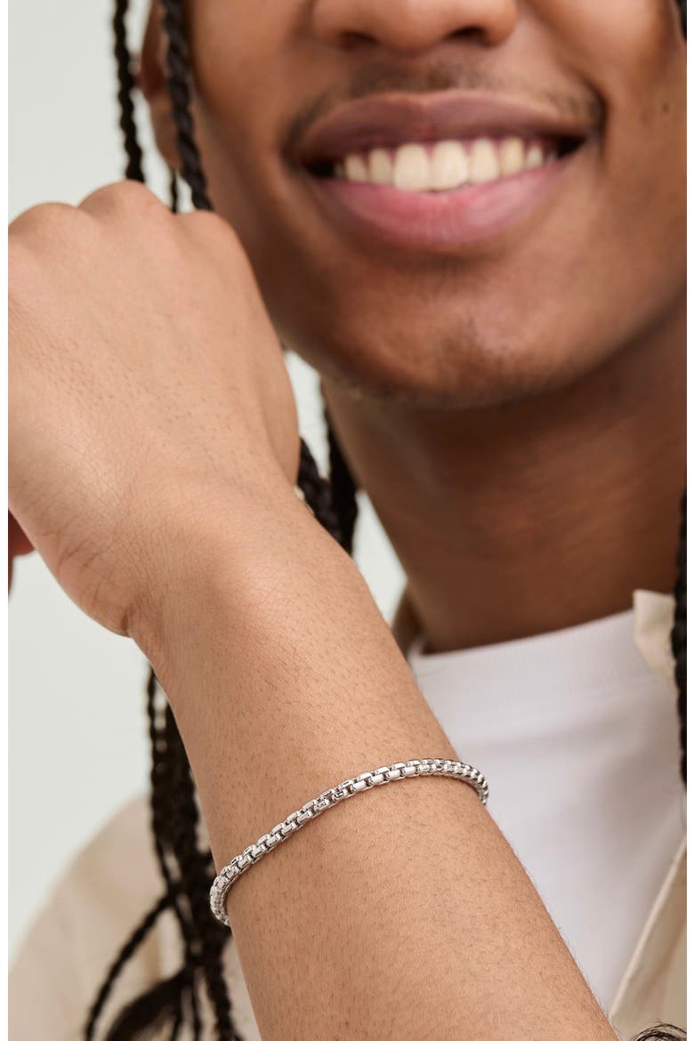 Round Box Chain Bracelet, Alternate, color, Sterling Silver