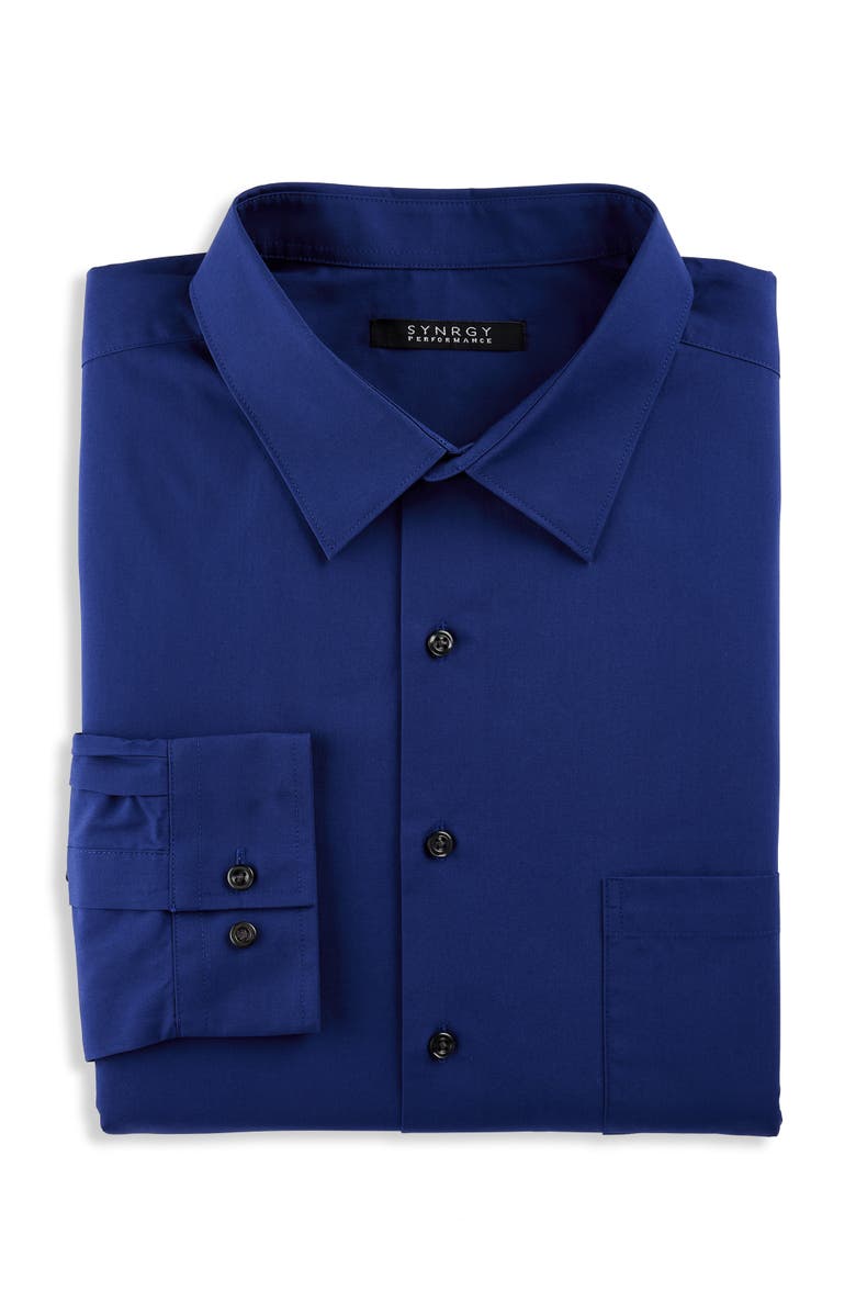 Synrgy by DXL Big & Tall Performance Solid Dress Shirt, Main, color, 