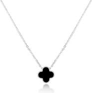 The Lovery Fine Jewelry Small Onyx Single Clover Necklace