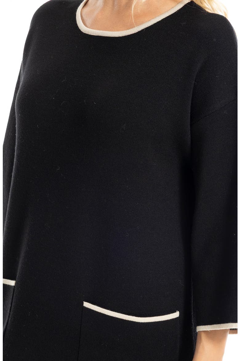 Shift Sweater Dress, Alternate, color, BLACK/ BONE