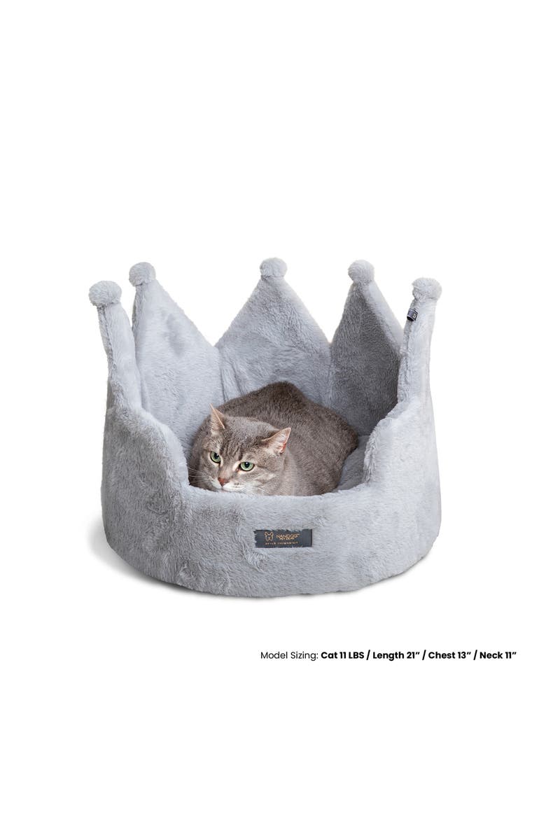 Crown Dog  Bed for Cats & Dogs, Alternate, color, Pearl River Gray