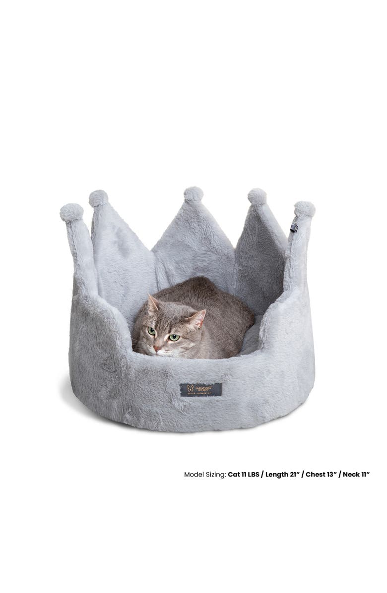 Nandog Pet Gear Crown Dog  Bed for Cats & Dogs, Alternate, color, Pearl River Gray