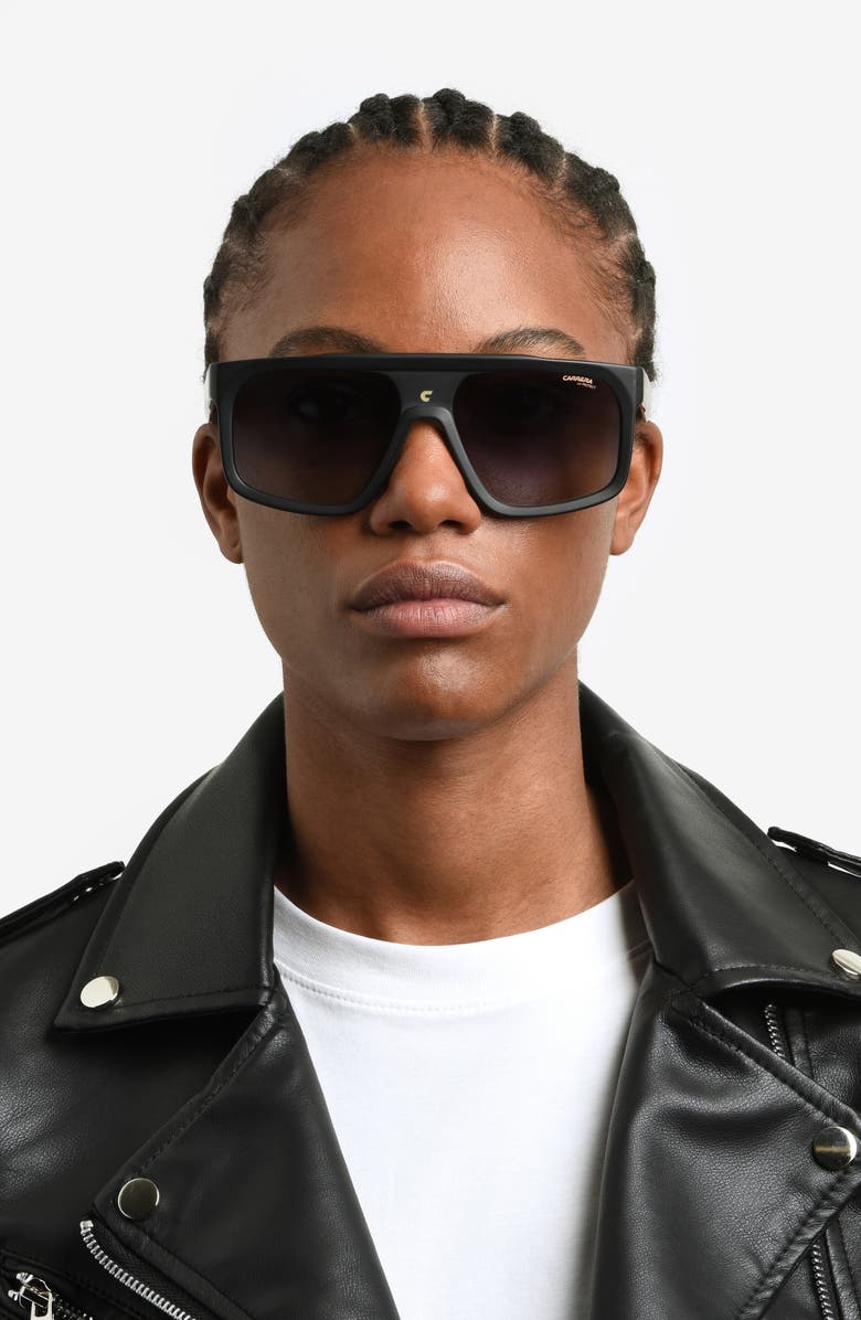 Carrera Eyewear 59mm Flat Top Sunglasses, Alternate, color, Matte Black/ Grey Shaded