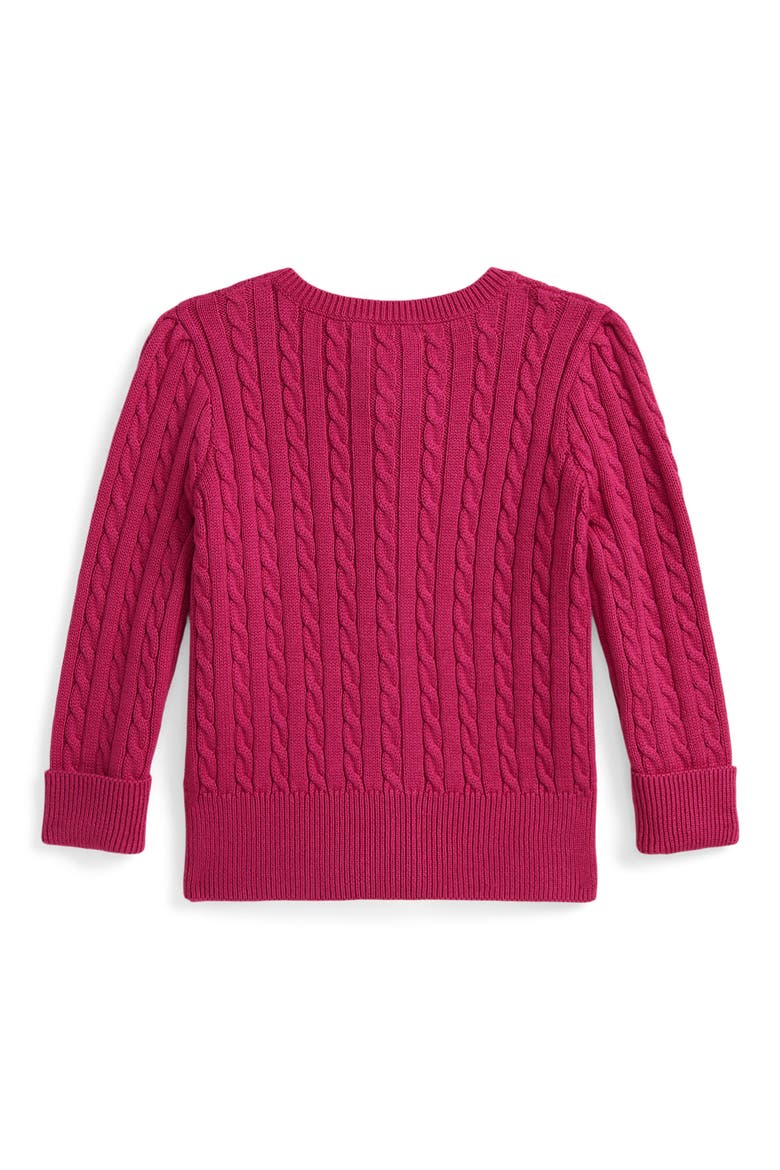 Cotton Mini Cable Cardigan, Alternate, color, PREPPY PINK