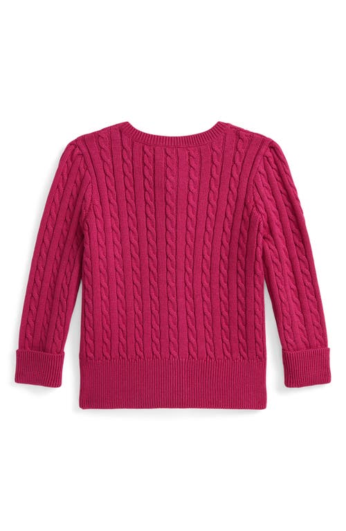 Ralph Lauren Cotton Mini Cable Cardigan In Pink