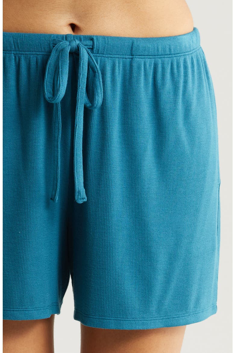 Moonlight Eco Easy Rib Short Pajamas, Alternate, color, TEAL FEATHER