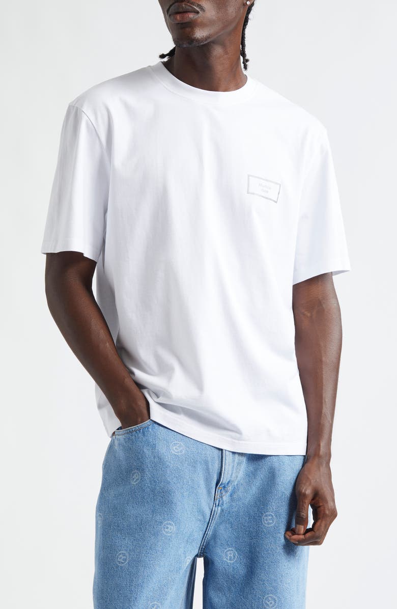 Martine Rose Classic Box Logo Graphic T-Shirt, Main, color, White Box Logo Wht