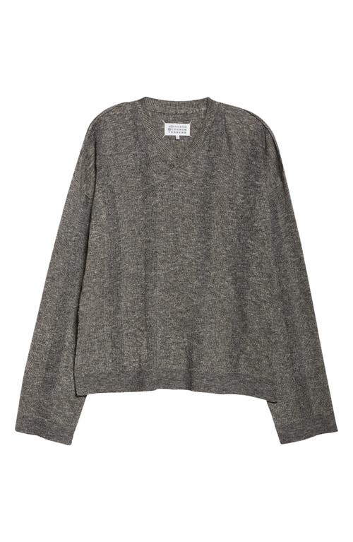 Maison Margiela V-neck Skintwear In Grey Linen And Cotton In Black
