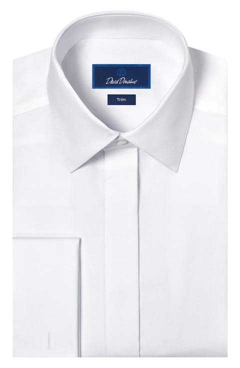 Trim Fit French Cuff Covered Placket Formal Shirt