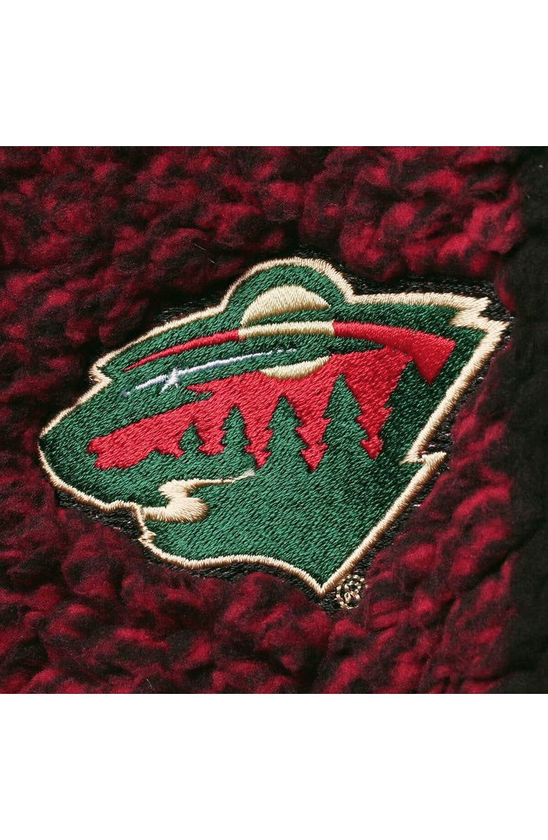 G-III 4HER BY CARL BANKS Women's G-III 4Her by Carl Banks Black/Red Minnesota Wild Plaid Sherpa Quarter-Zip Jacket, Alternate, color, 