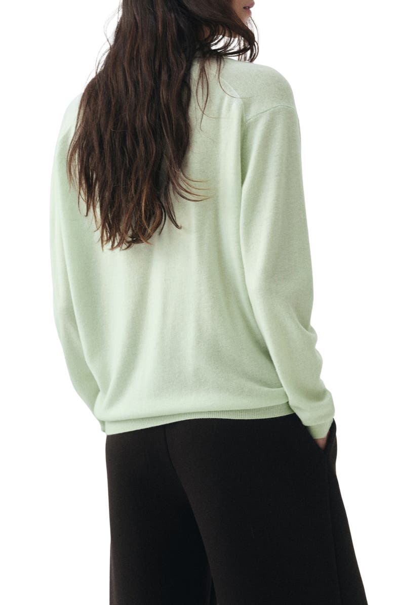 MANGO Selection Johnny Collar Wool Sweater, Alternate, color, Aqua Green