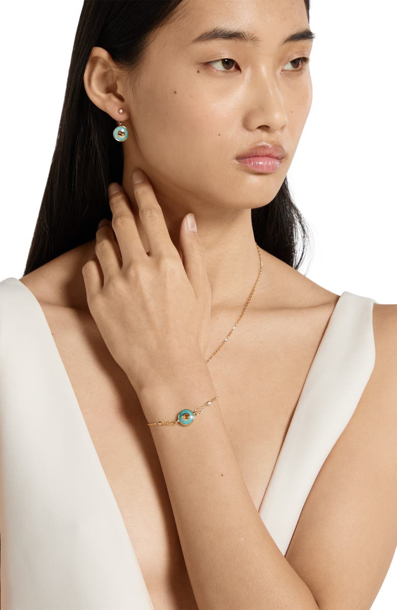 Gucci Interlocking GG 18K Gold & Diamond Chain Bracelet, Alternate, color, Yellow Gold