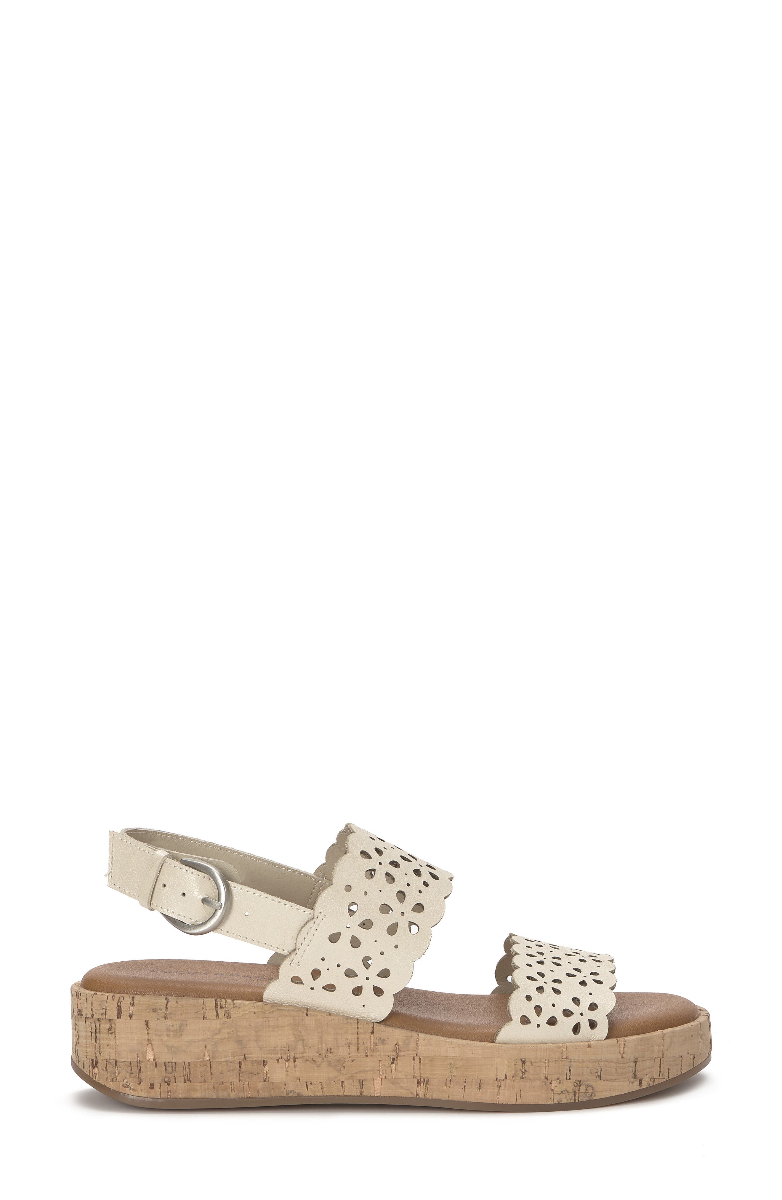 Lucky Brand Elsie Wedge Sandal, Alternate, color, Bone