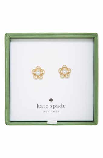 Kate Spade New York faux pearl & cz flower stud earrings