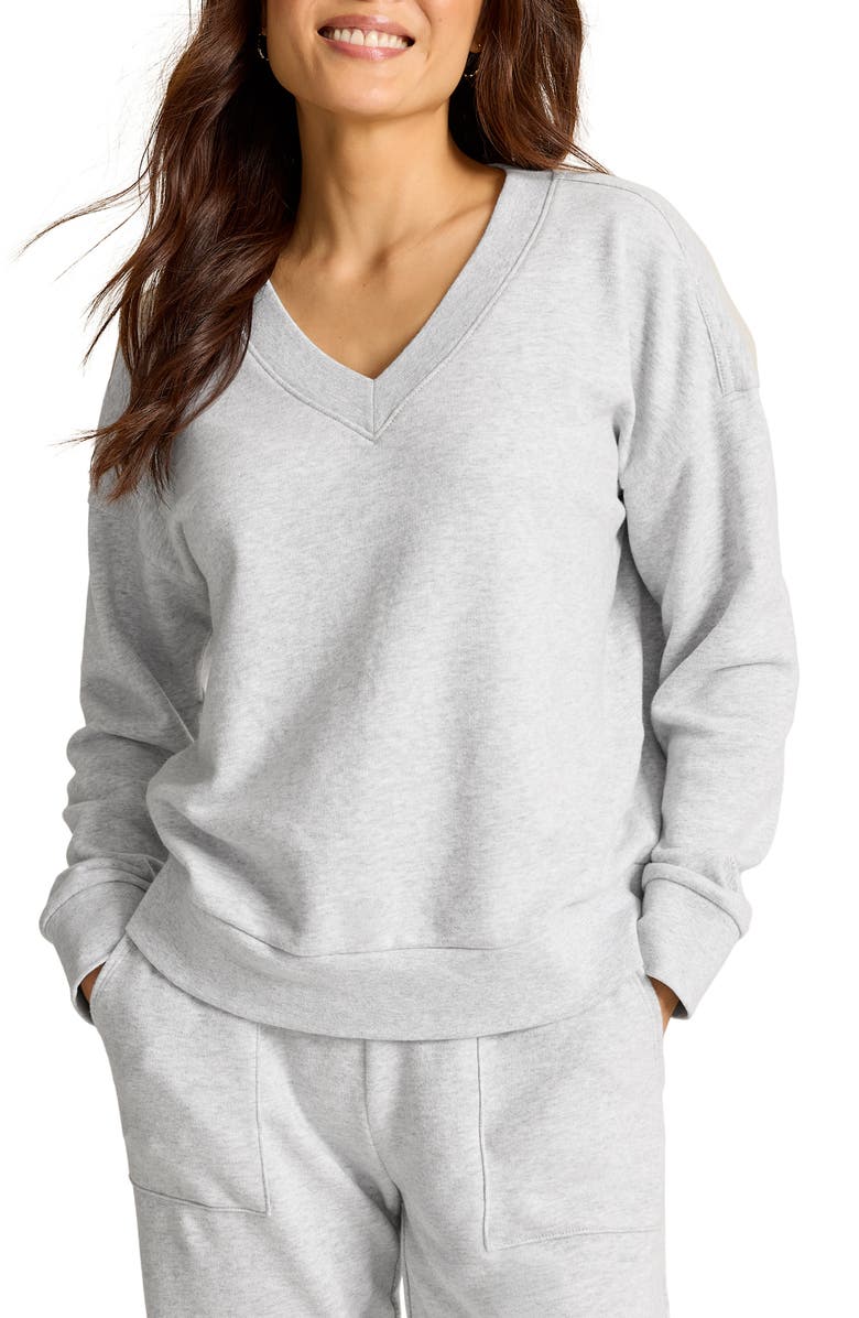 Tommy Bahama Marina del Mar Cotton V-Neck Sweatshirt, Main, color, Summer Grey Heather